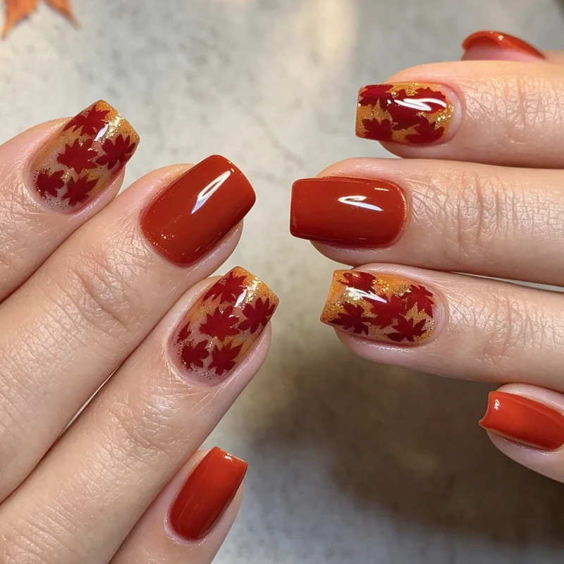 Saisonales herbstliches Nageldesign Karnz