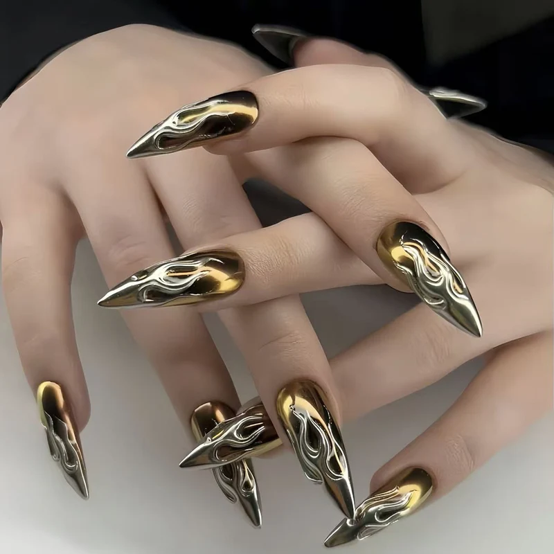 Skulptierte Metallische Acryl-Nagelkunst-Verlängerungen Karnz