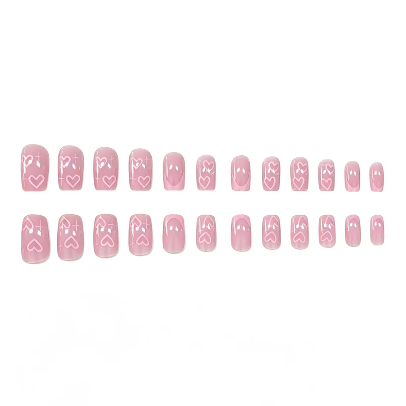 Romantische Herz-Design Nagelkunst Erweiterungen Karnz