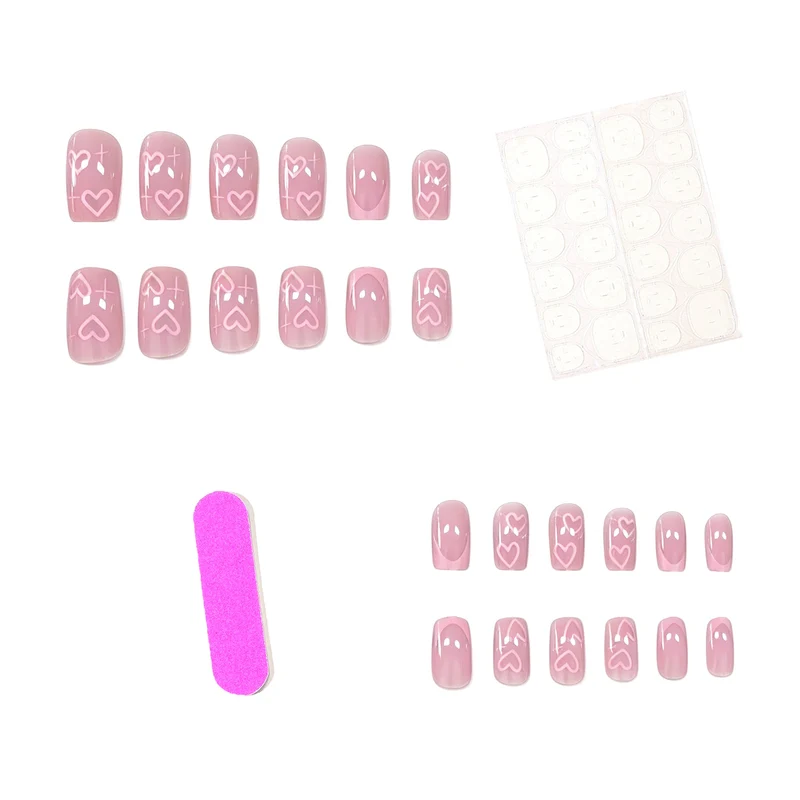 Romantische Herz-Design Nagelkunst Erweiterungen Karnz