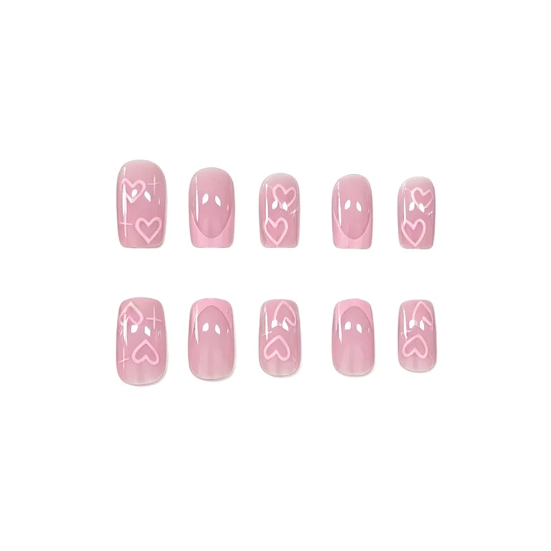 Romantische Herz-Design Nagelkunst Erweiterungen Karnz
