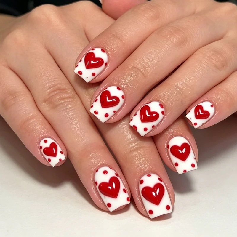Romantisches Herzdesign Nail Art Karnz