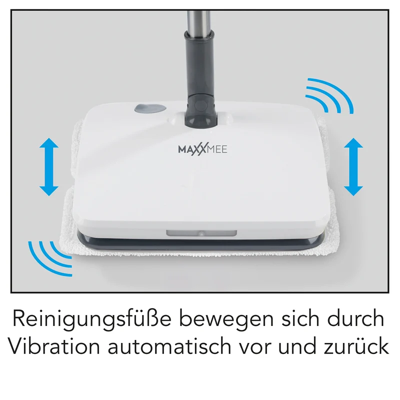 Akku-Vibrationsmopp mit Sprühfunktion - grau