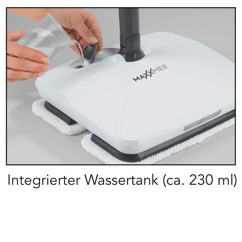 Akku-Vibrationsmopp mit Sprühfunktion - grau