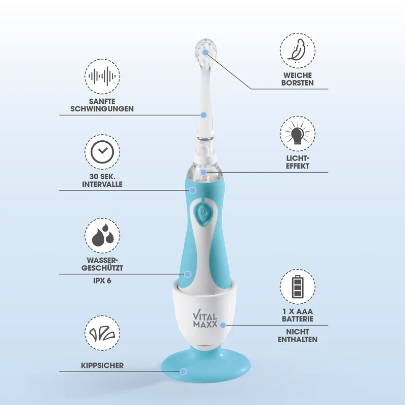 Elektrische Kinder-Zahnbürste mit Smart Timer - Ab 6 Monate* - Blau/Weiß