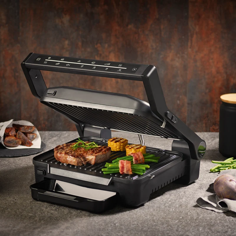 Digital-Kontakt-Grill Midnight Edition - 2000W - Touch-Display mit 6 Grill-Programmen