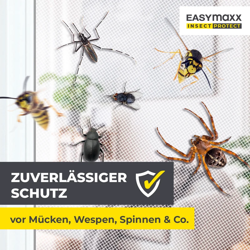 Insektenschutzgitter mit Magnetbefestigung - 150 x 180 cm - Weiß