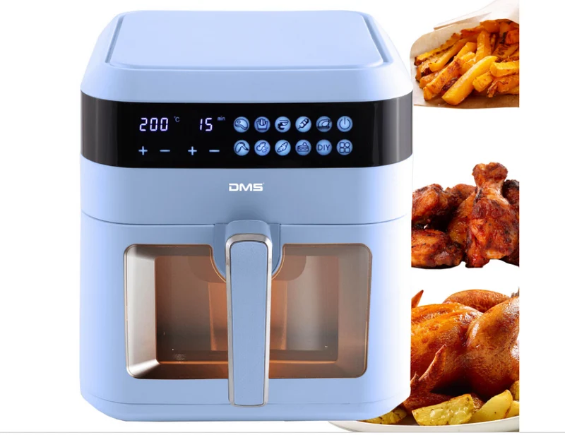 Digitale Heißluftfritteuse 7 Liter 1600W in Blau, Rosa, Grün