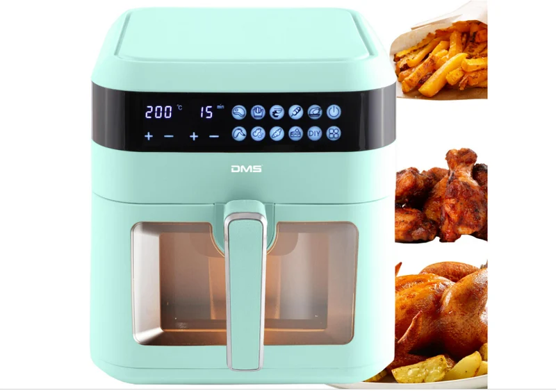 Digitale Heißluftfritteuse 7 Liter 1600W in Blau, Rosa, Grün