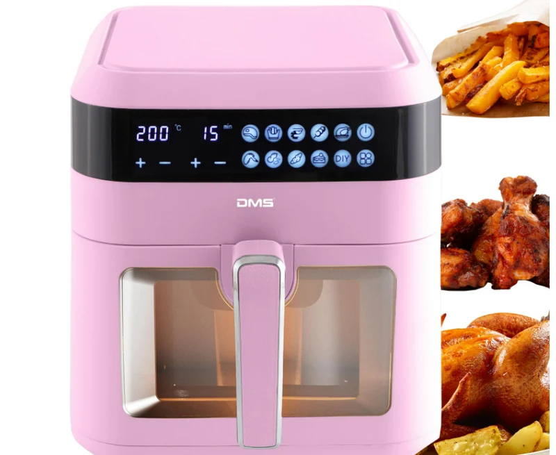 Digitale Heißluftfritteuse 7 Liter 1600W in Blau, Rosa, Grün