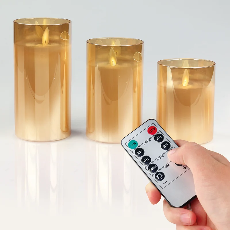 LED-Glaskerzen (3er-Set)