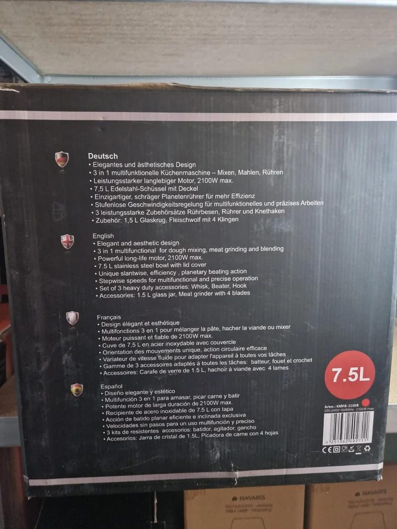 DMS 3in 1 Küchenmaschine 7,5L 2100W