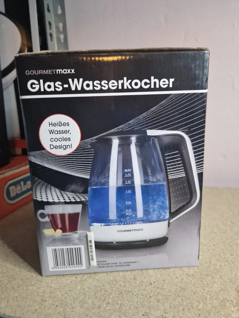 Gourmetmaxx Glaswasserkocher LED Beleuchtung 1,7L