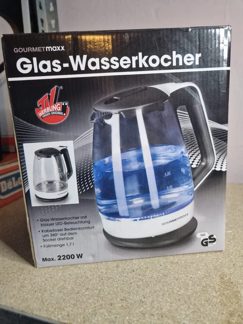 Gourmetmaxx Glaswasserkocher LED Beleuchtung 1,7L