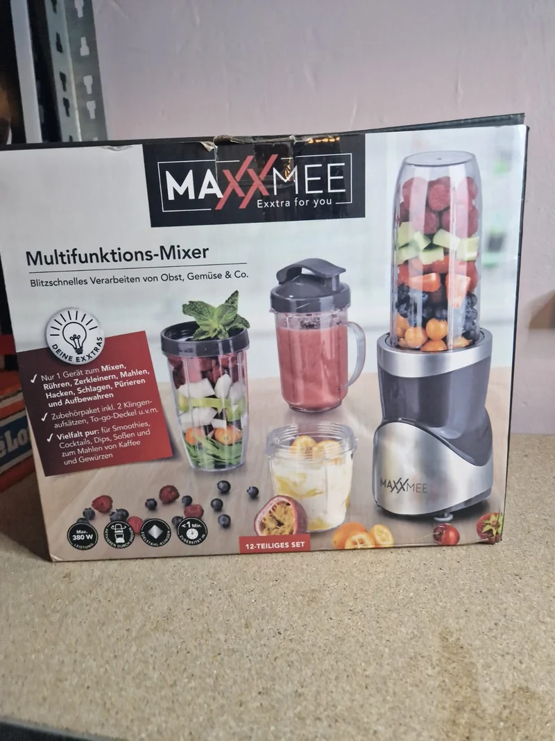 MAXXMEE Multifunktionsmixer 12 Teilig To Go Deckel 380W