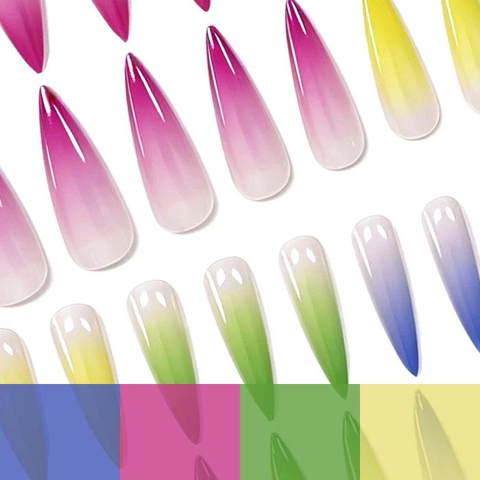 Ombre Stiletto Nagelverstärkungen Karnz