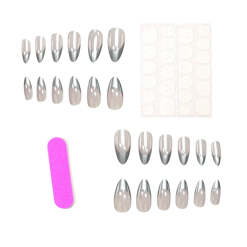 Metallic French Tip Nagelverstärkungen Karnz