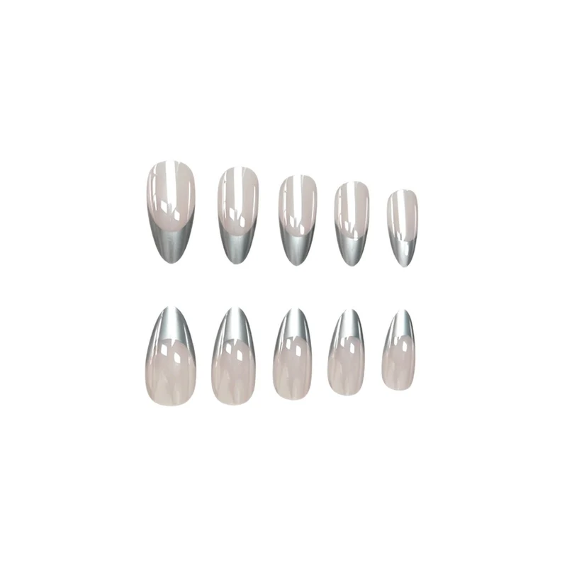 Metallic French Tip Nagelverstärkungen Karnz