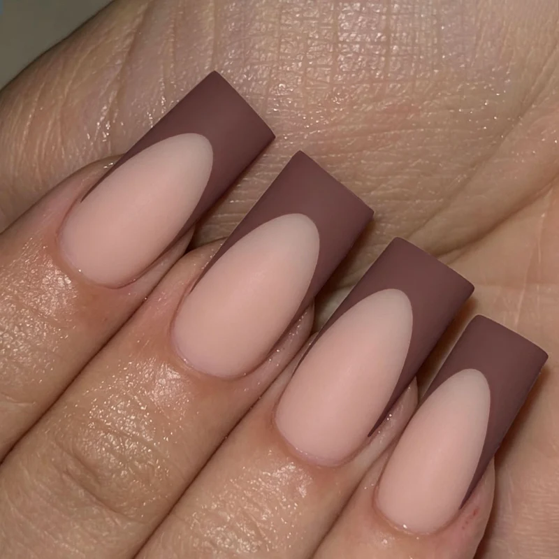 Matt Geometrische Acryl-Nagelerweiterungen Karnz