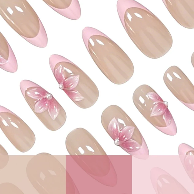 Luxuriöse florale Nagelkunstverbesserungen Karnz