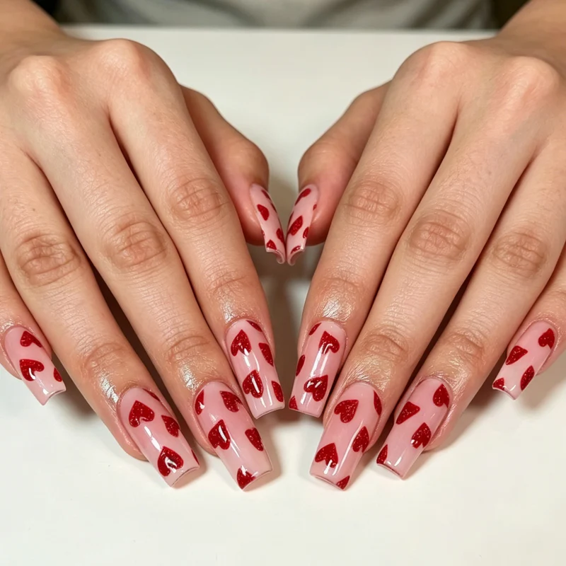 Herz-Themen Nagelkunst Karnz