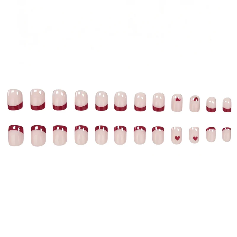 Herz-Themen Französisch Spitzen Nagelkunst Karnz