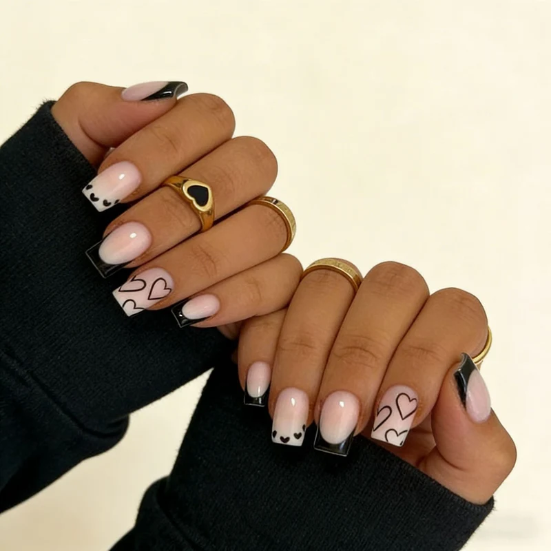 Herz-inspirierte Acryl-Nagelkunst-Set Karnz