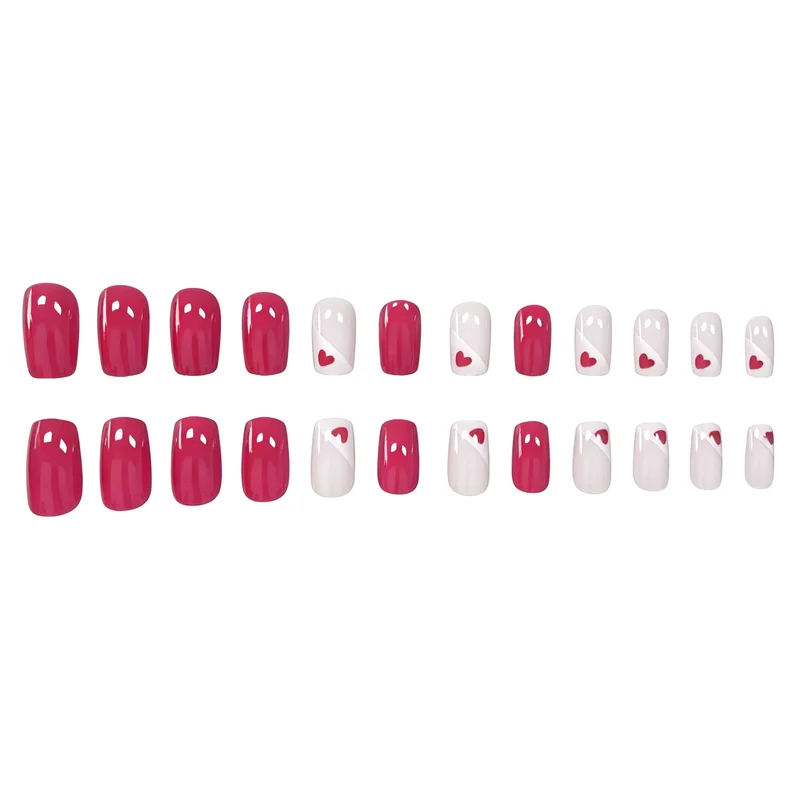 Herz-verzierte Nagelkunst-Verfeinerungen Karnz
