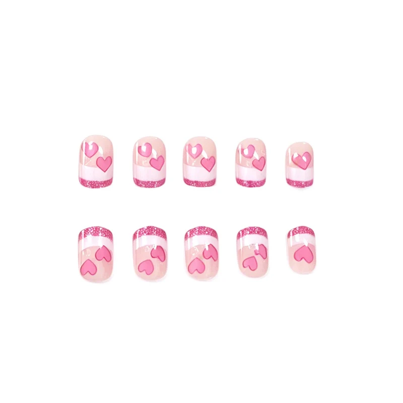 Herz-geschmückte Gel-Nagelverlängerungen Karnz
