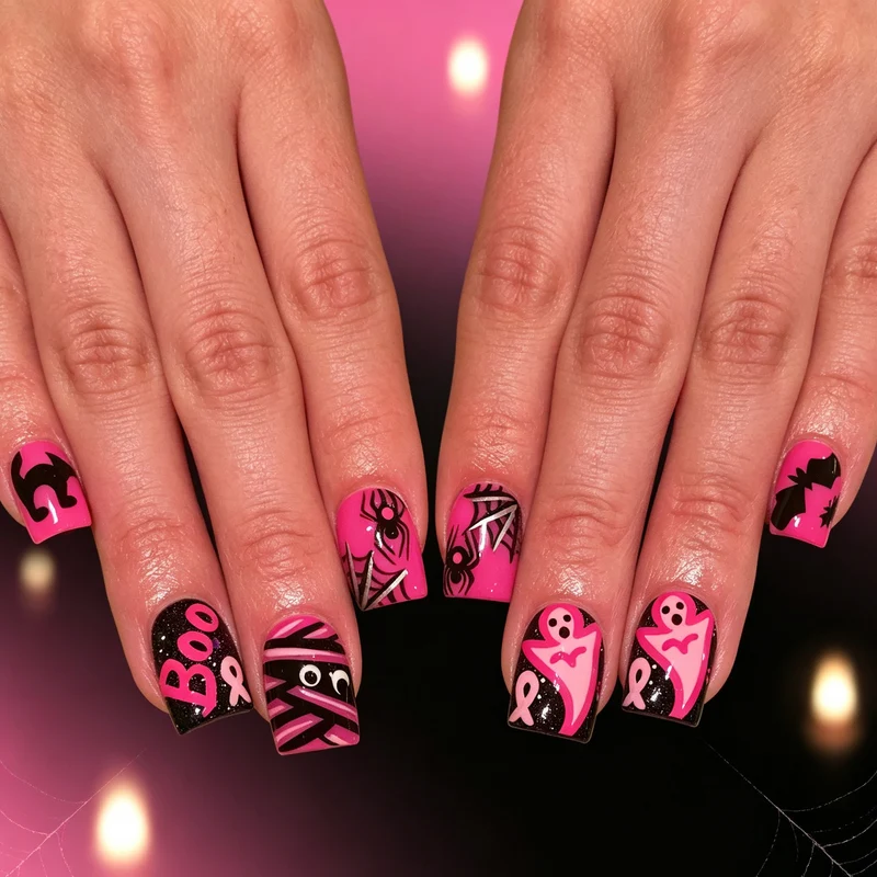 Halloween-Themen Spinnen- und Gespenster-Nagelkunst-Set Karnz