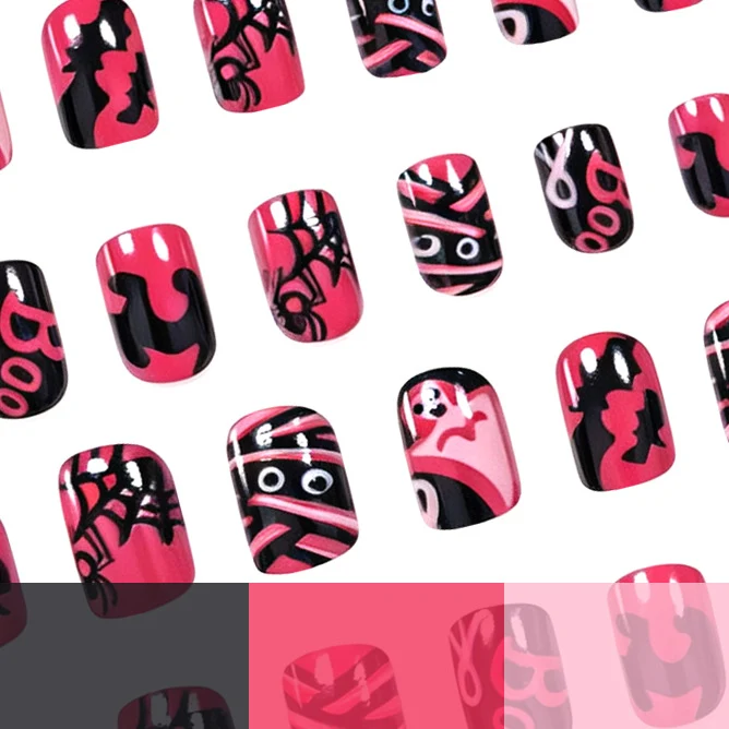 Halloween-Themen Spinnen- und Gespenster-Nagelkunst-Set Karnz