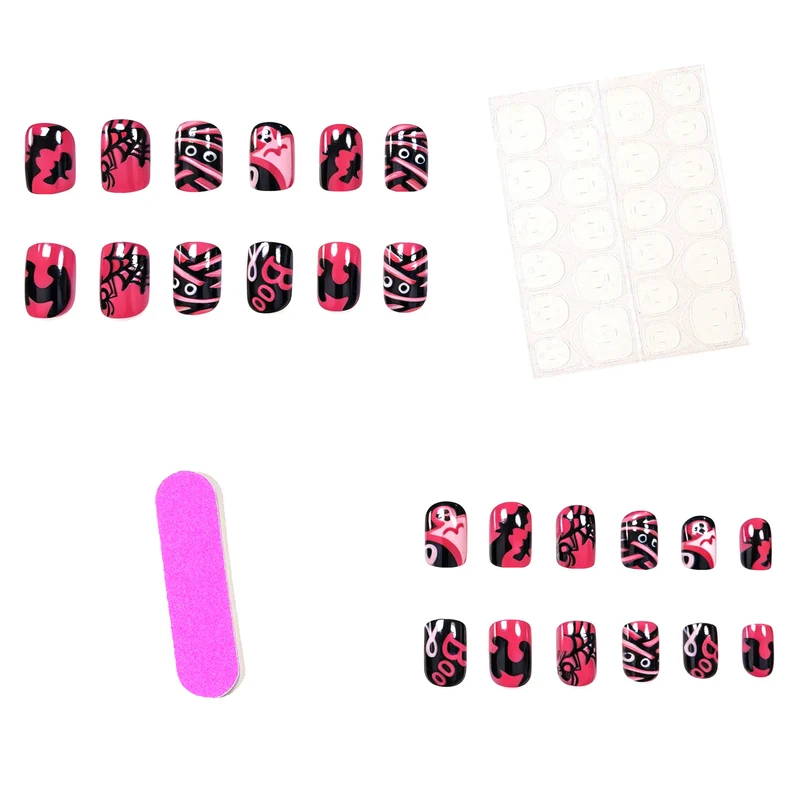 Halloween-Themen Spinnen- und Gespenster-Nagelkunst-Set Karnz