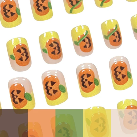 Halloween-Themen Kürbis Nagelkunst Verbesserungen Karnz