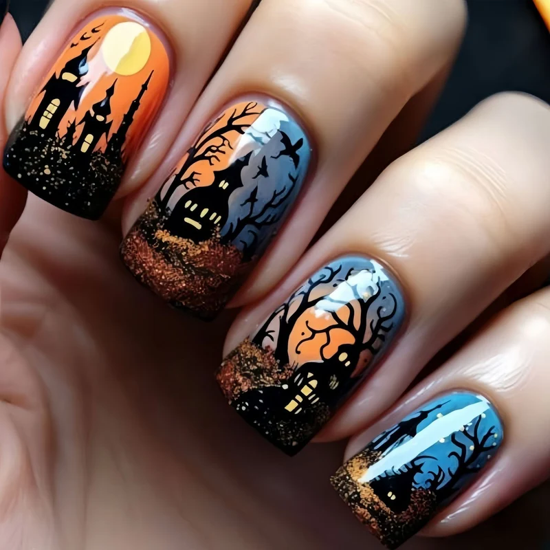 Halloween-Themen-Nagelkunstverlängerungen Karnz