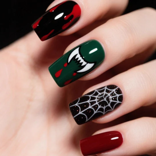 Halloween-Themen Nagelkunst Karnz