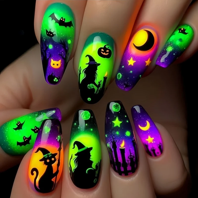 Halloween-Themen Leuchtende Nail Art Karnz