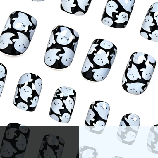 Halloween-Themed Gespensterdesign Nagelkunst Karnz