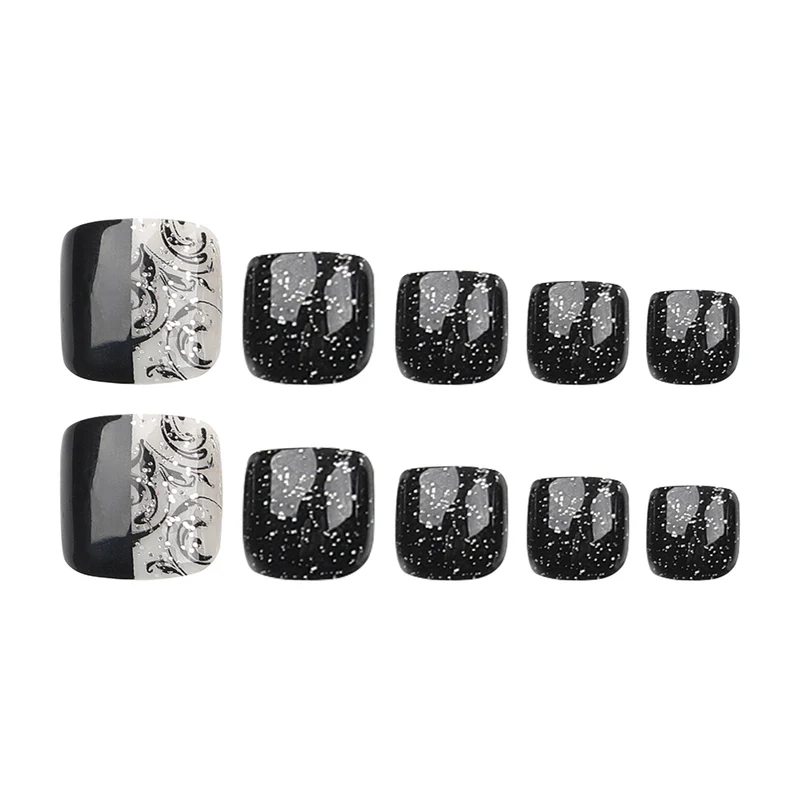 Elegante Fußnagelkunst mit detailliertem Design Karnz