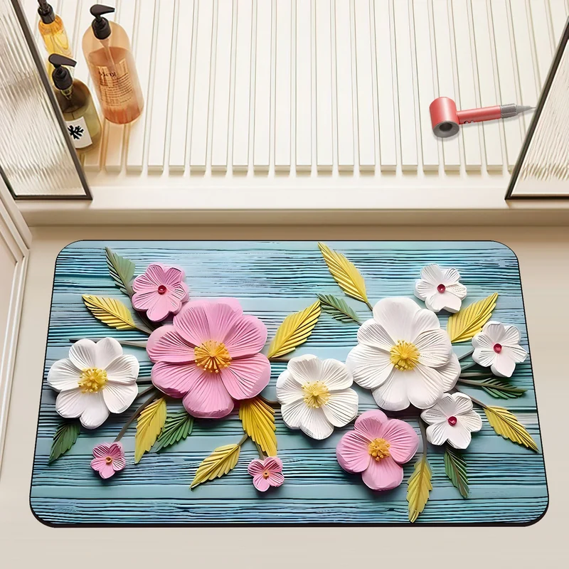 Künstlerische Floral Badematte