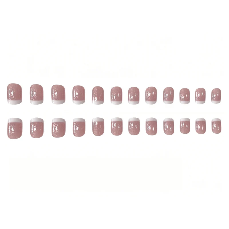 Glitzernde Französische Spitze Nagelkunst Karnz