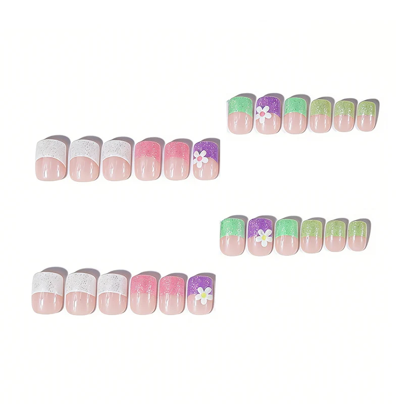 Glitzernde Floral Nagelkunst Verbesserungen Karnz