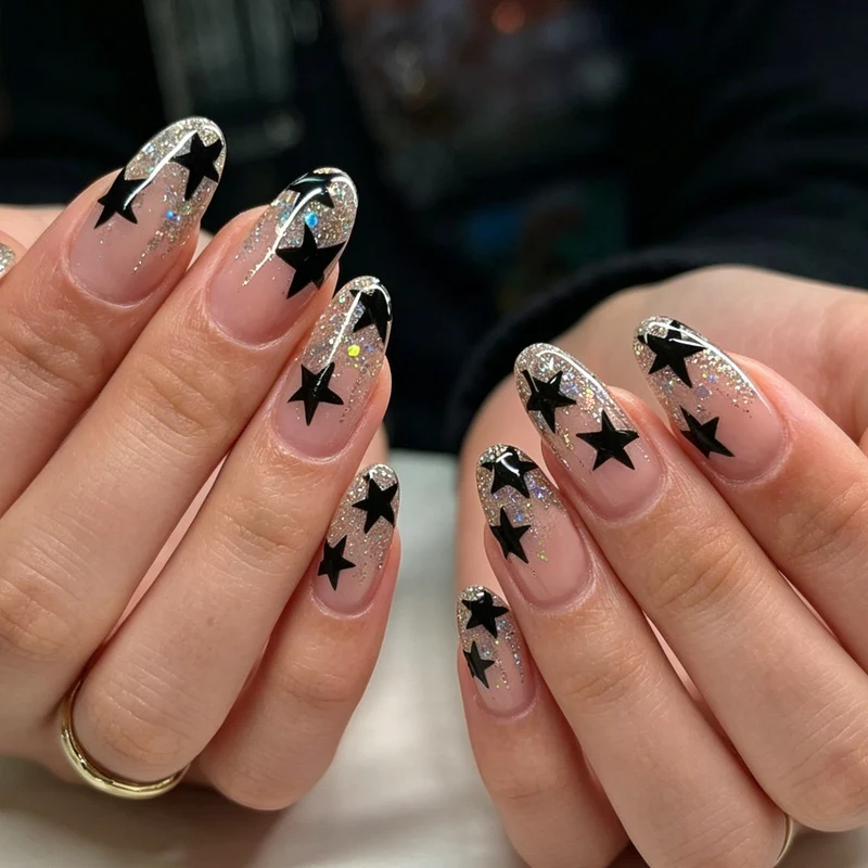 Glamouröse Stern-Themen Acryl-Nagelverzierungen Karnz