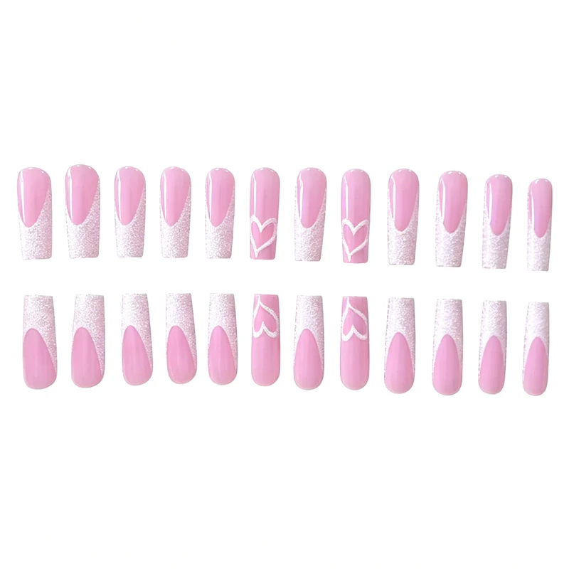 Glamourös Herz Design Acryl Nagelverlängerungen Karnz