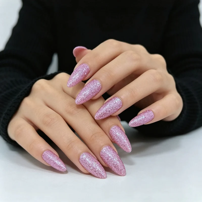 Glamouröse Glitzernde Stiletto-Nagelverstärkungen Karnz