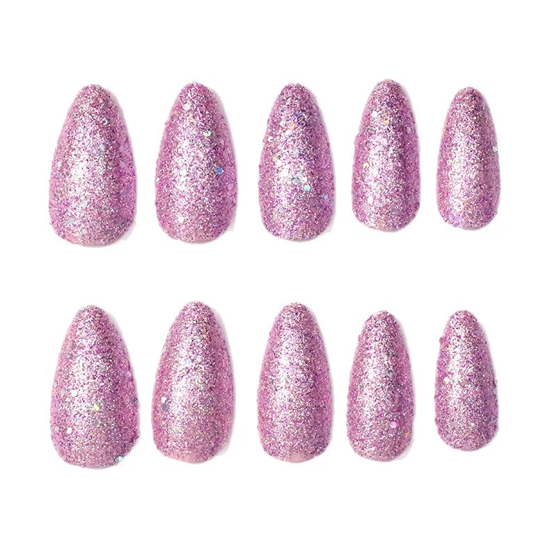Glamouröse Glitzernde Stiletto-Nagelverstärkungen Karnz