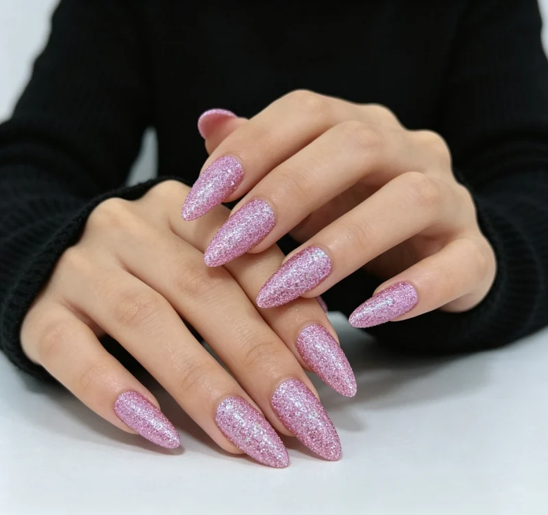 Glamouröse Glitzernde Stiletto-Nagelverstärkungen Karnz