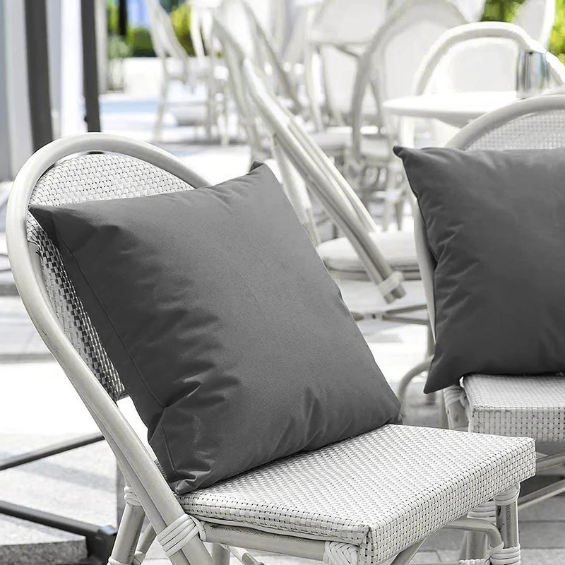 Quadratisches wasserabweisendes Outdoor-Patio-Wurfkissen mit verdecktem Reißverschluss
