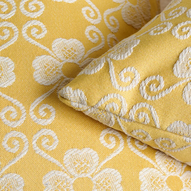 Quadratisches besticktes florales Jacquard-Dekorationskissenbezug