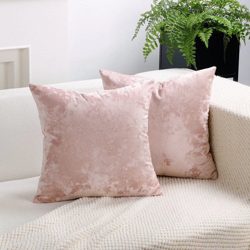 Quadratische zerknitterte Samt Dekorative Kissenbezüge mit verborgenem Reißverschluss