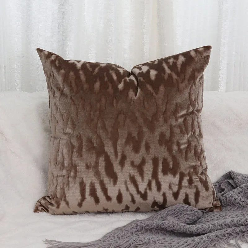 Plüschtexturierte Samtviereckige Wurfkissenbezüge mit geprägtem Tiermotiv-Jacquard